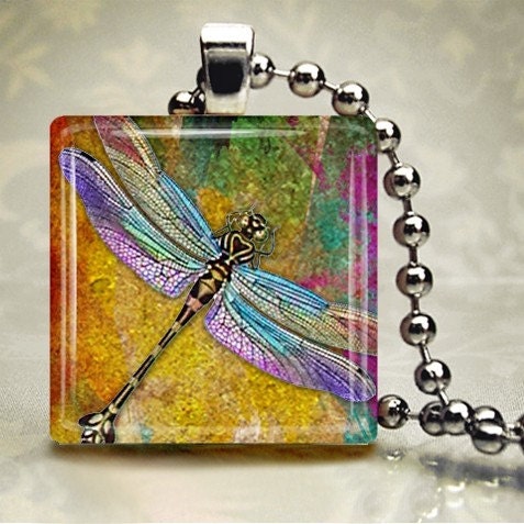Dragonfly - Glass Tile Pendant (WCNC5)