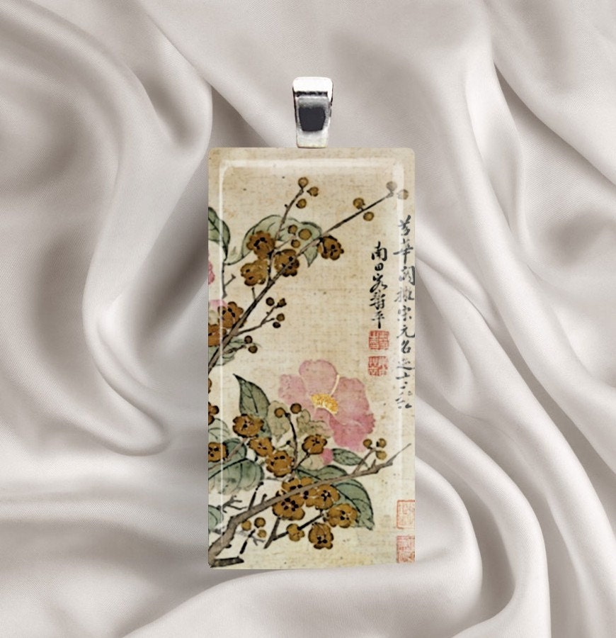 Asian Art - Glass Tile Pendant (AADC4)
