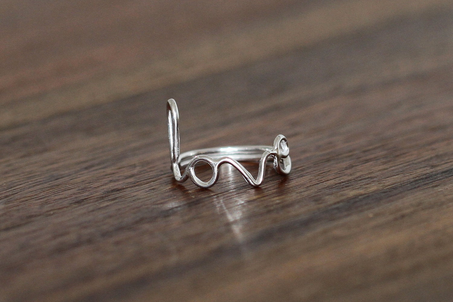 Love Ring - Sterling Silver, Most Sizes Ready to Ship