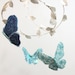 Fabric Butterflies Mobile - Handmade Baby Nursery Decoration in tiffany blue, midnight blue, aquamarine, snow white, and cream fabric