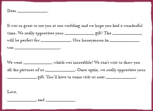 Wedding Thank You Cards (fill-in-the-blank)