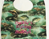 Daddy's Fishing Buddy - Large Baby Bib - Hot Pink
