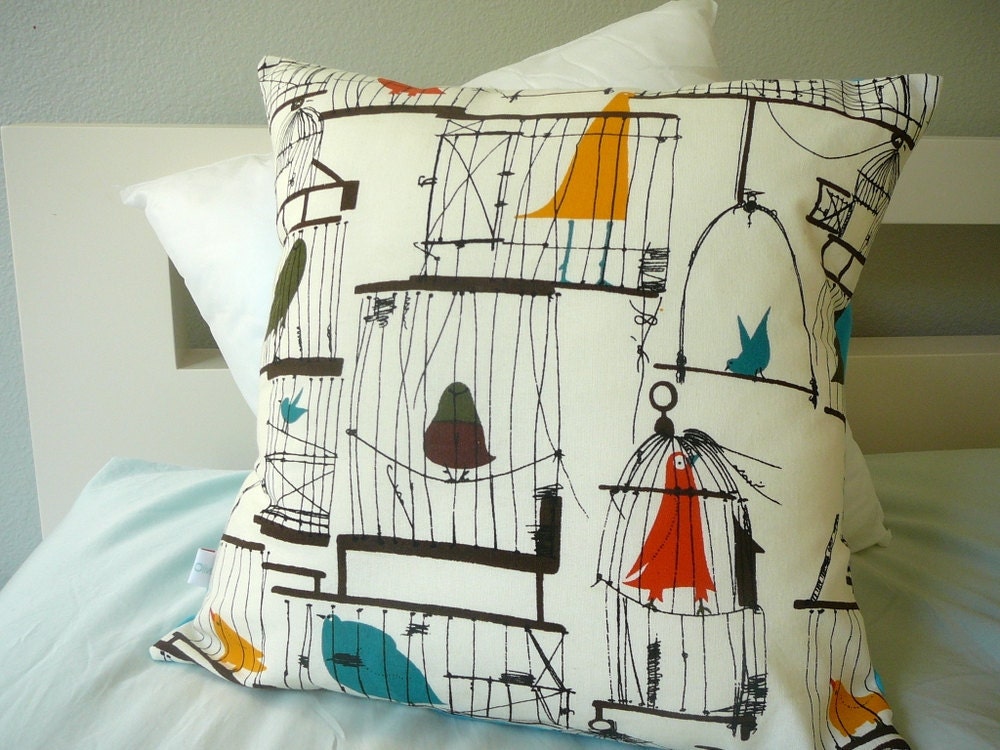 50s Birdcage - Pillow Cover