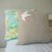 Bird Stringing a banner - Pillow Cover