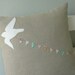 Bird Stringing a banner - Pillow Cover