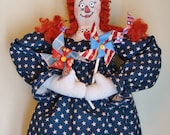 Cloth Miss LibertyBelle Handmade Patriotic Americana Wall Doll