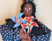 Black Miss LibertyBelle Handmade Patriotic Americana Wall Doll