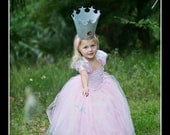 GOOD LITTLE WITCH Glinda Inspired Tutu Set with Ultra Full Tutu, Beaded Corset Top, Crown and Wand