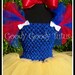SNOW WHITE Inspired Crocheted Tutu Dress and Red Satin Bow Headband - Small 12/18mos