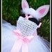 BUNNY EARS Glittery Felt Bunny Ear Hair Clips with Fluffy Maribou Trim
