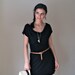 Black Tunic Party Dress with Cowl Neckline - Free US Shipping - Donation to UNICEF - Item MM-DRT13-17B1