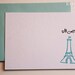 Eiffel Tower Merci Flat Card With Envelope
