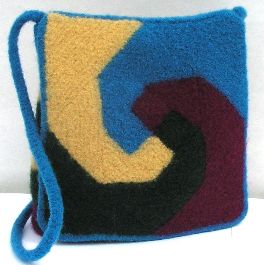Felted Purse - Handmade - Pinwheel
