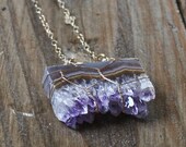 Amethyst Slice Necklace on Gold