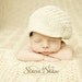 Newborn Newsboy Brim / Bill Hat, Hand Crocheted, Ivory / Cream Photo Prop