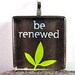 ON SALE - Glass Tile Pendant Necklace - Be Renewed