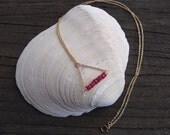 Ruby bar necklace