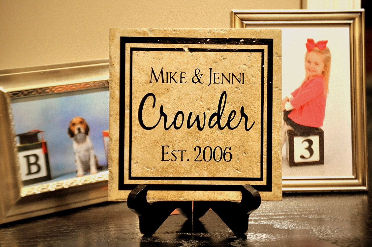 Personalized Family Name Ceramic Tile Sign 6x6