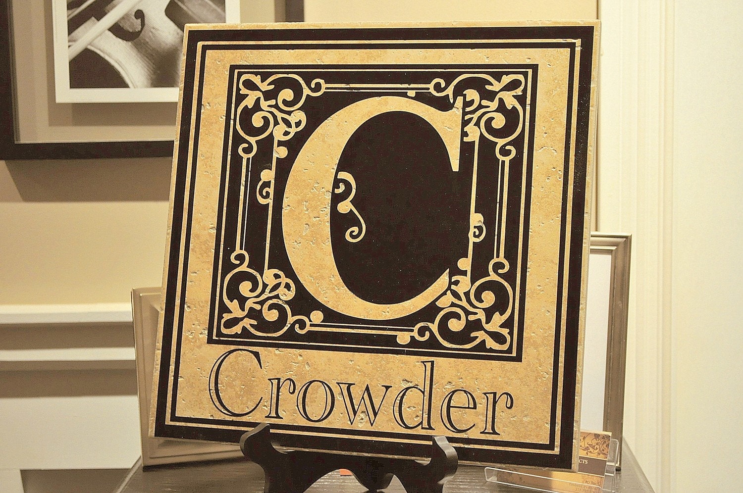 Personalized Family Name Ceramic Tile Sign 13x13