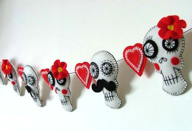 Mexican Sugar Skull Garland Bunting Decoration