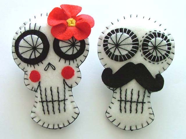 Day of the Dead Wedding Boutonnieres