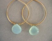 Aqua Hoop Earrings