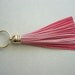 Pastel Pink Leather Tassel Key Chain, Fringe,Valentine Gift