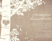 Wedding Announcement - Chelsie - Tree - Tree Trunk - Carved Heart - Initials