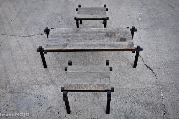 Barnwood Occasional Tables - Barn wood Coffee table and End Tables
