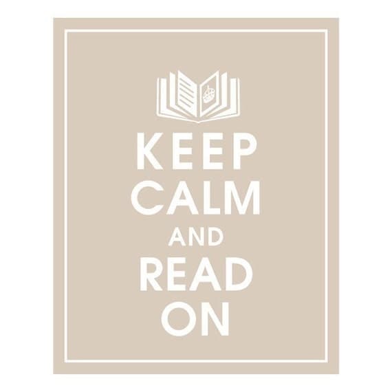 Keep Calm and READ ON, (The Original) Open Book w/ Crown 8x10 Print-(French Grey Color) Customizable Colors(Buy 3 get 1 FREE)
