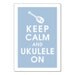 Keep Calm and Ukulele On-13x19 Poster (Blue Icing) Buy 3 and get One Free keep calm art keep calm print
