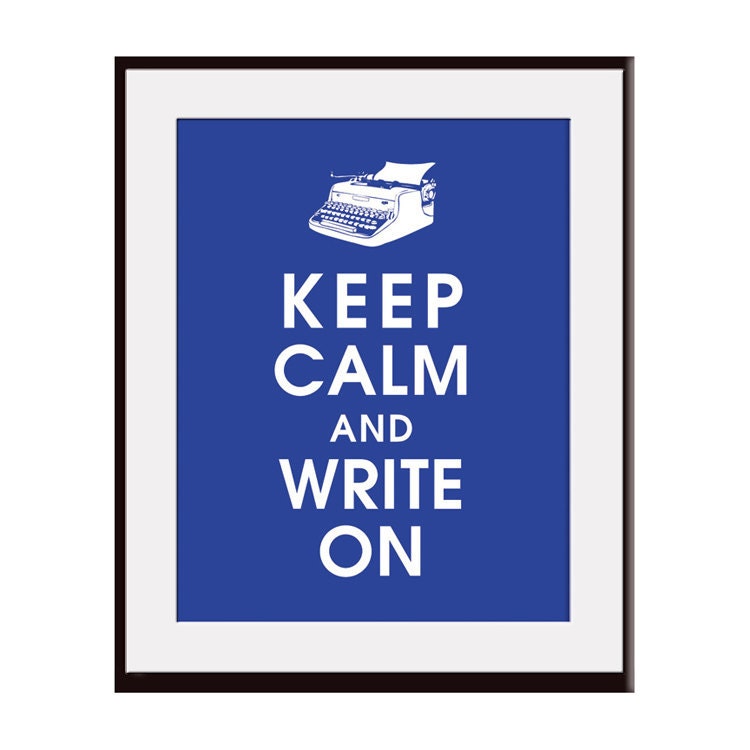 Keep Calm and Write On,Vintage Typewriter 11x14 Poster (Featured in American Blue) Buy 3 and get 1 FREE