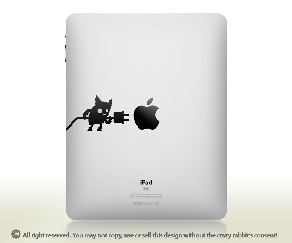iPad PLUG-N-PLAY Black - Vinyl sticker, Mac pad decal