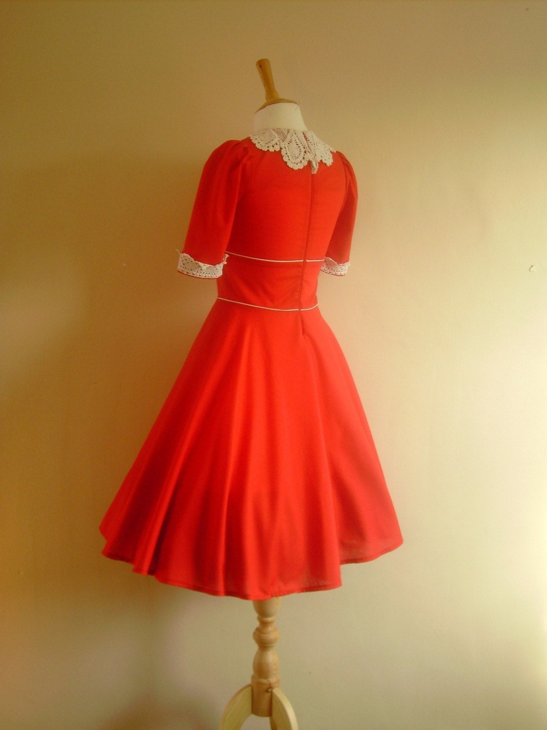 Red Cotton Prairie Dress - by Dig For Victory