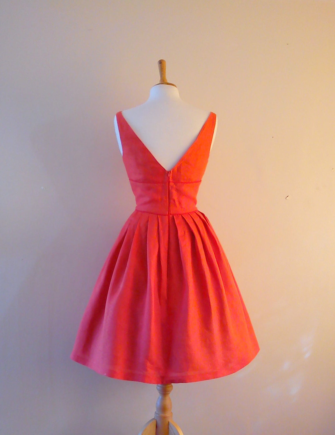Red Linen Tiffany Prom Dress - made by Dig For Victory