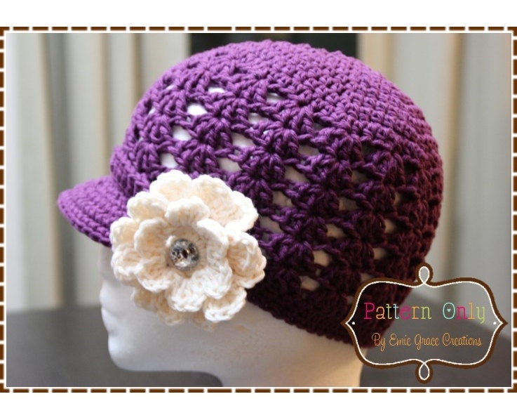 Newsboy Hat Crochet Pattern - HEATHER Adult - 505