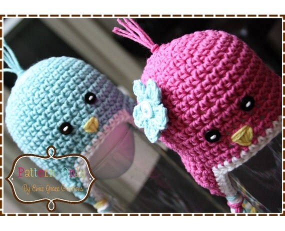 Birdie Hat Crochet Pattern - SWEET TWEETS - 110