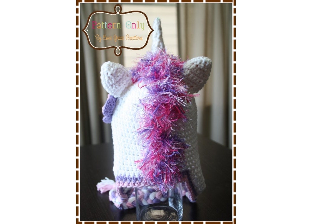 Unicorn Hat Crochet Pattern - GLIMMER - 115