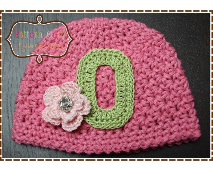 INSTANT DOWNLOAD - Monogram Hat Crochet Pattern - JANIE - 215 --- Permission to Sell Finished Items