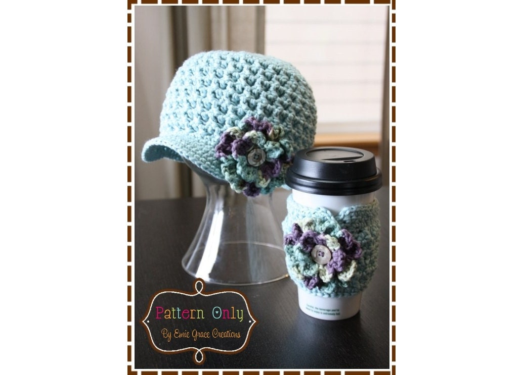 Hat & Coffee Cardigan Crochet Pattern SET - ADDISON - 206, 705