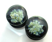 11mm,1/2",14mm,5/8",3/4",7/8" or 1" Inch AMOEBA BURST Ear Plugs Gauges for Stretched Ears 100% Hard Glass