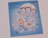 VINTAGE New Baby Greeting Card - Unused with Envelope