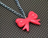 Sale - Big Pink Bow Necklace
