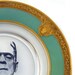 Flow Blue Frankenstein Portrait Plate - Altered Antique Glass Plate