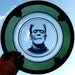 Flow Blue Frankenstein Portrait Plate - Altered Antique Glass Plate