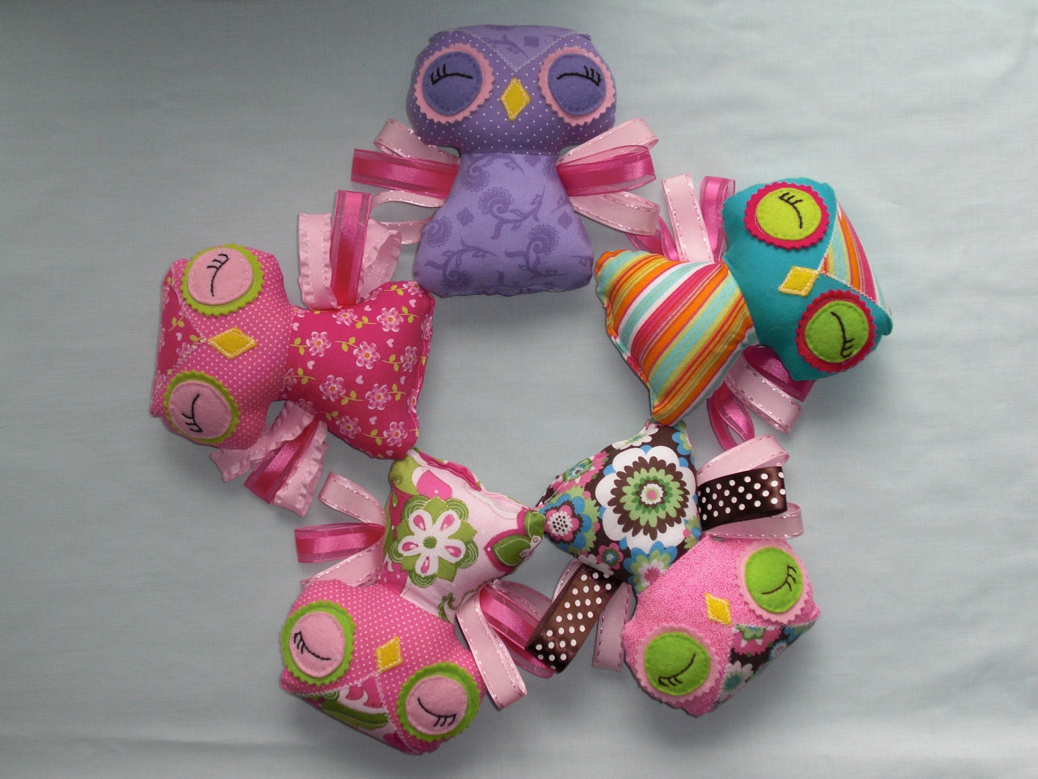 Baby Owl Rattle, Hand made taggie owl rattle, Owl toy MADE TO ORDER