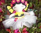 Fairy Doll, Flower Fairy, Cloth Fairy Doll, Bee Fairy, Made to order.