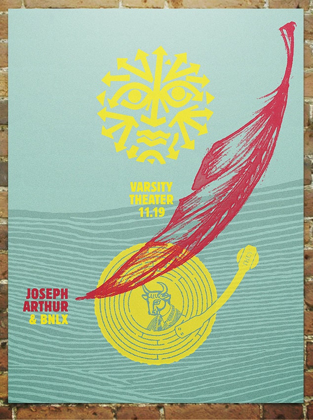Joseph Arthur - Screen Printed Gig Poster - "Icarus"