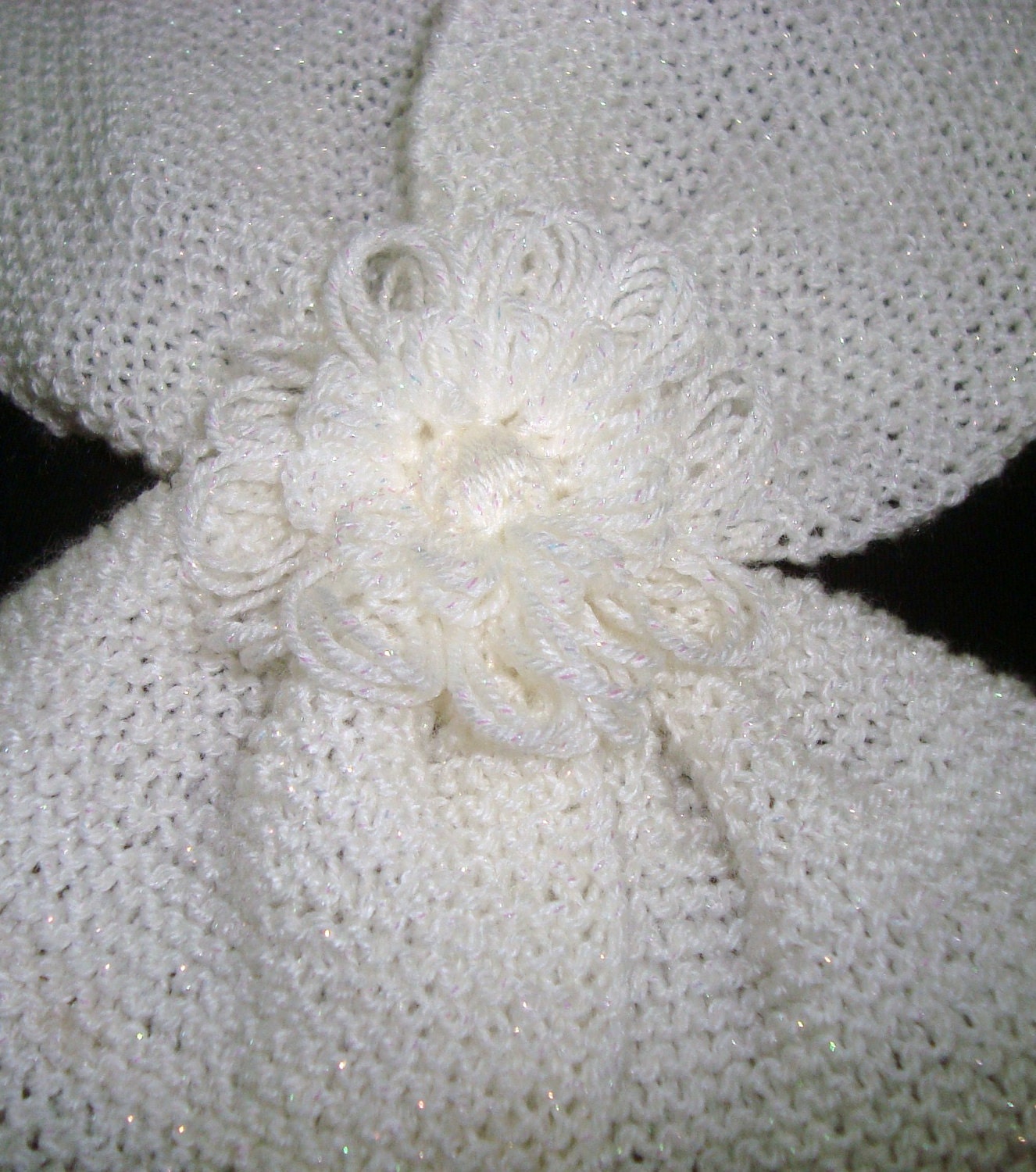 Hand Knit Womens Cream Necktie - Bow tie - Sale
