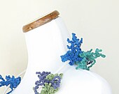 pom pom necklace in Blue / Sage Green / Dusk Violet / Turquoise